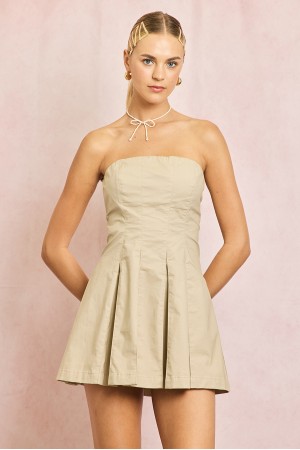 IM7899<br/>Cotton Sleeveless Pleat Dress